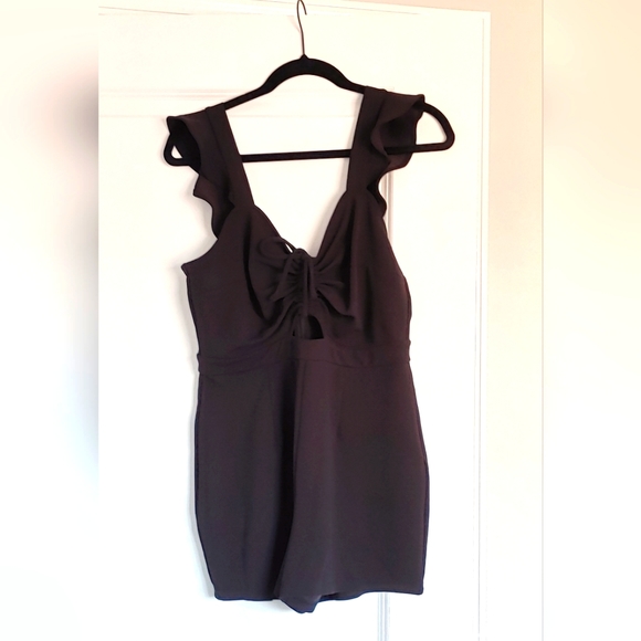 Bar III Pants - Bar III Black Romper with Cutout